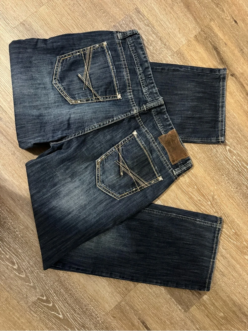 True Religion Men's Washed Dark Blue Straight Jeans